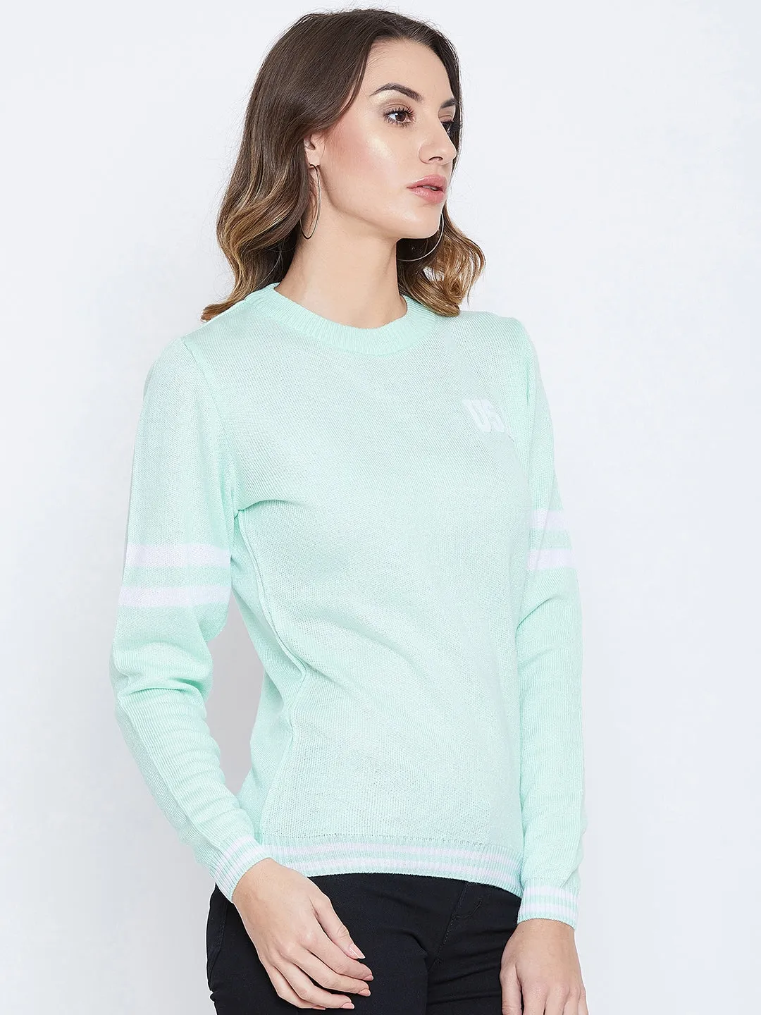 JUMP USA Women Green Solid Sweaters