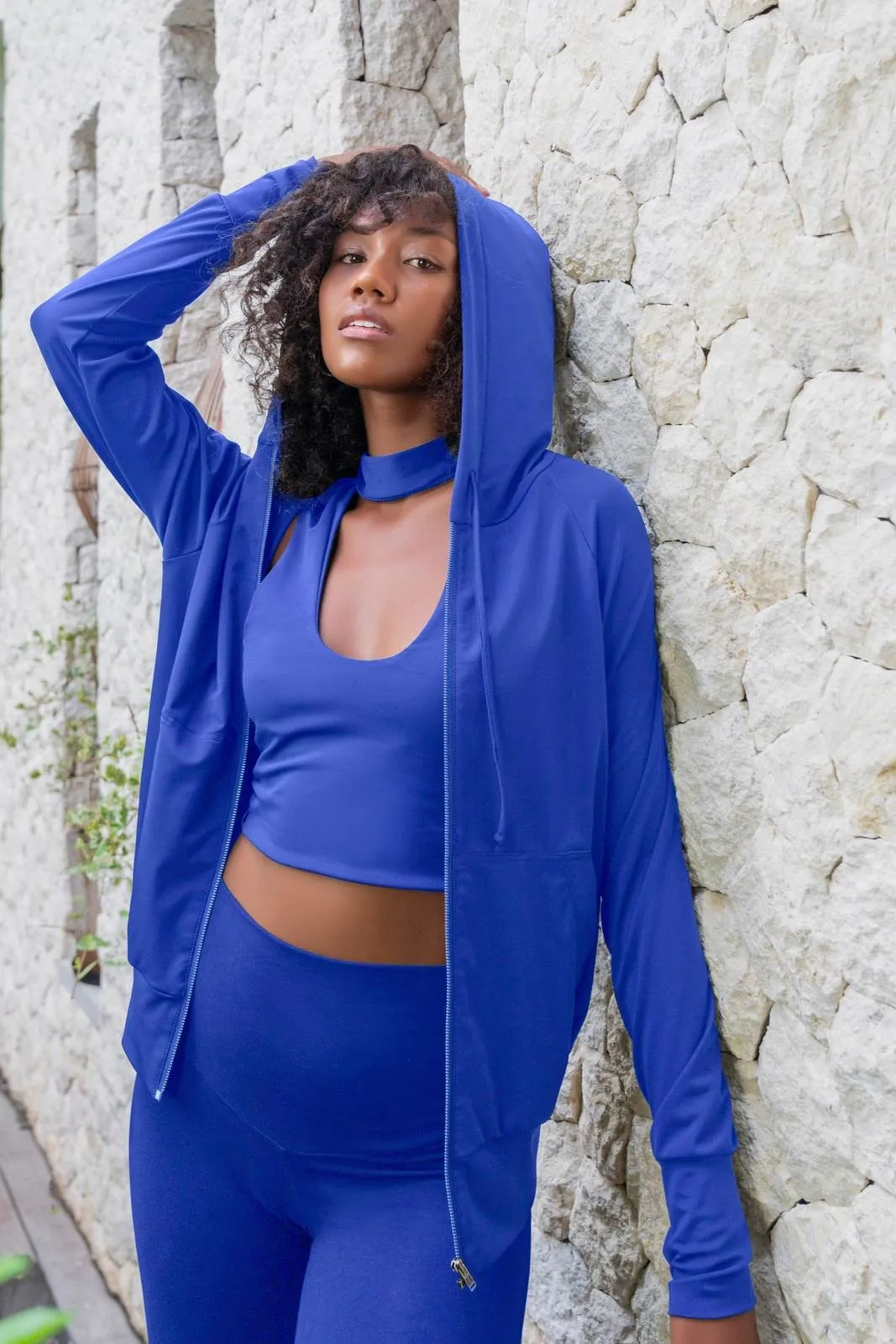 Kenya Collar top - Cobalt