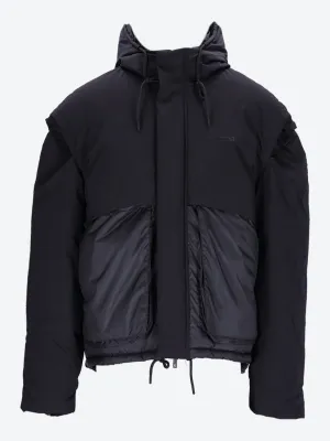 Layered hooded puffer