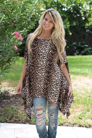 Leopard Poncho Style Tunic