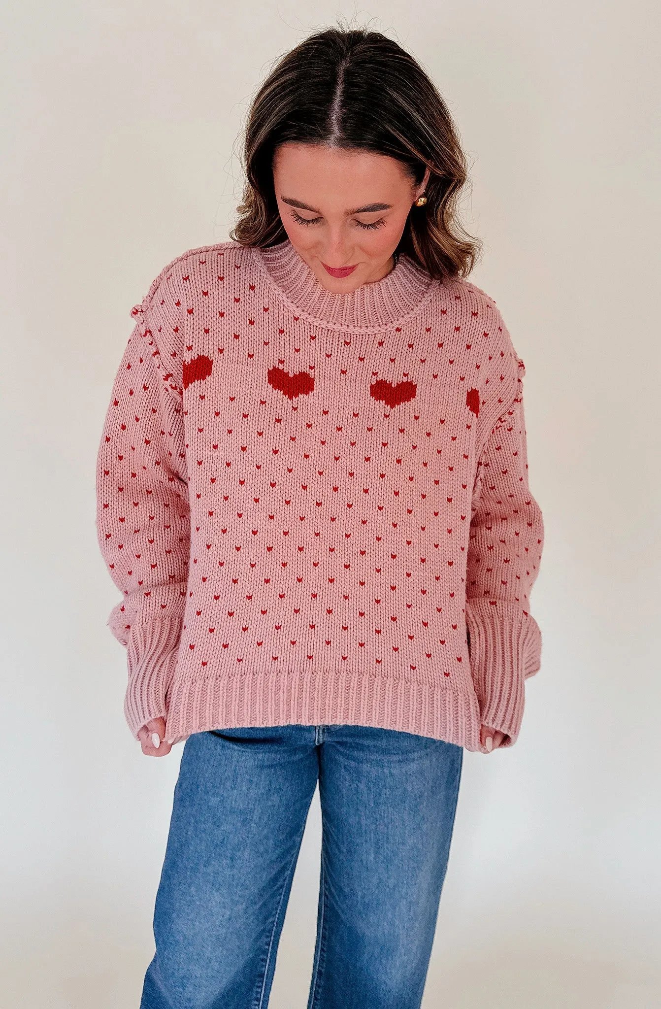 LOVE YOU MOST HEART SWEATER