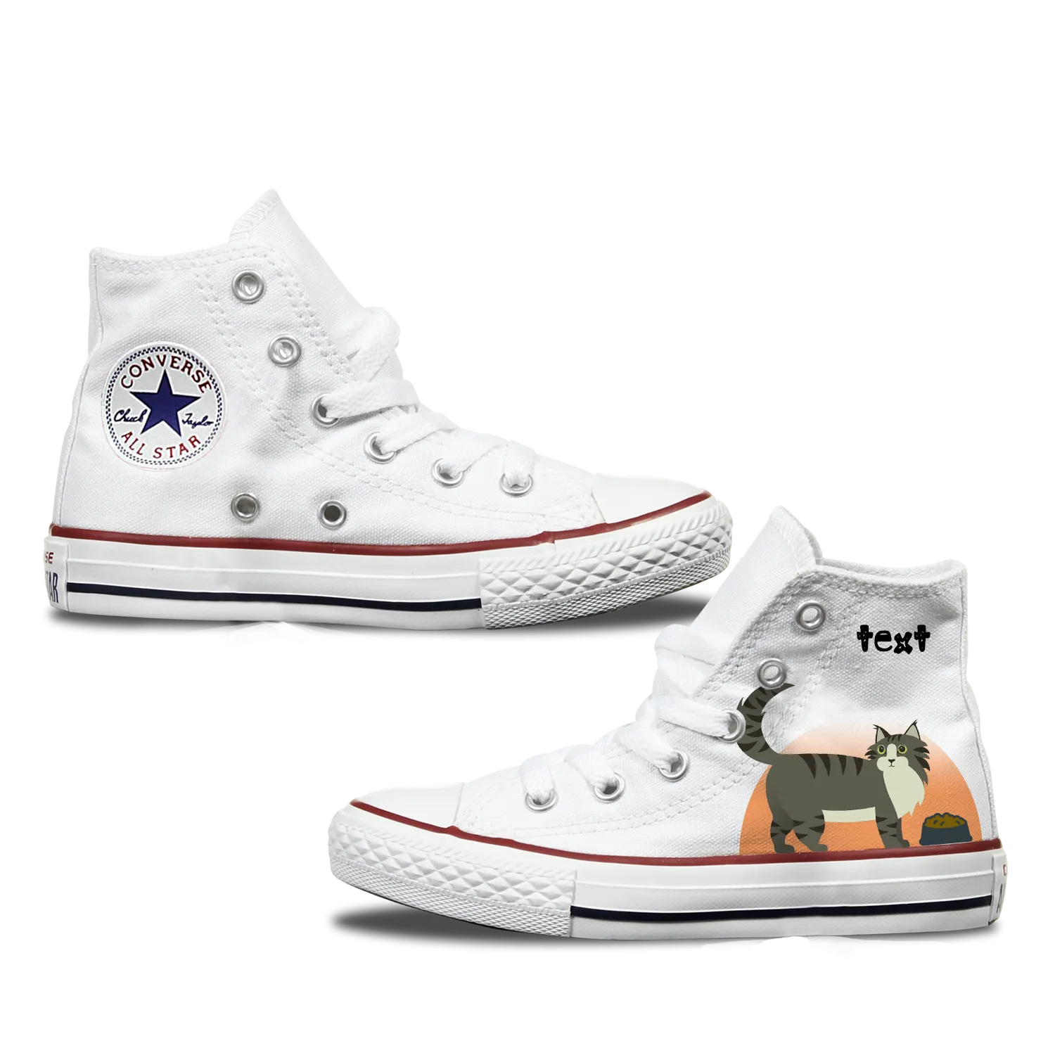 Maine Coon Kids Personalised Converse