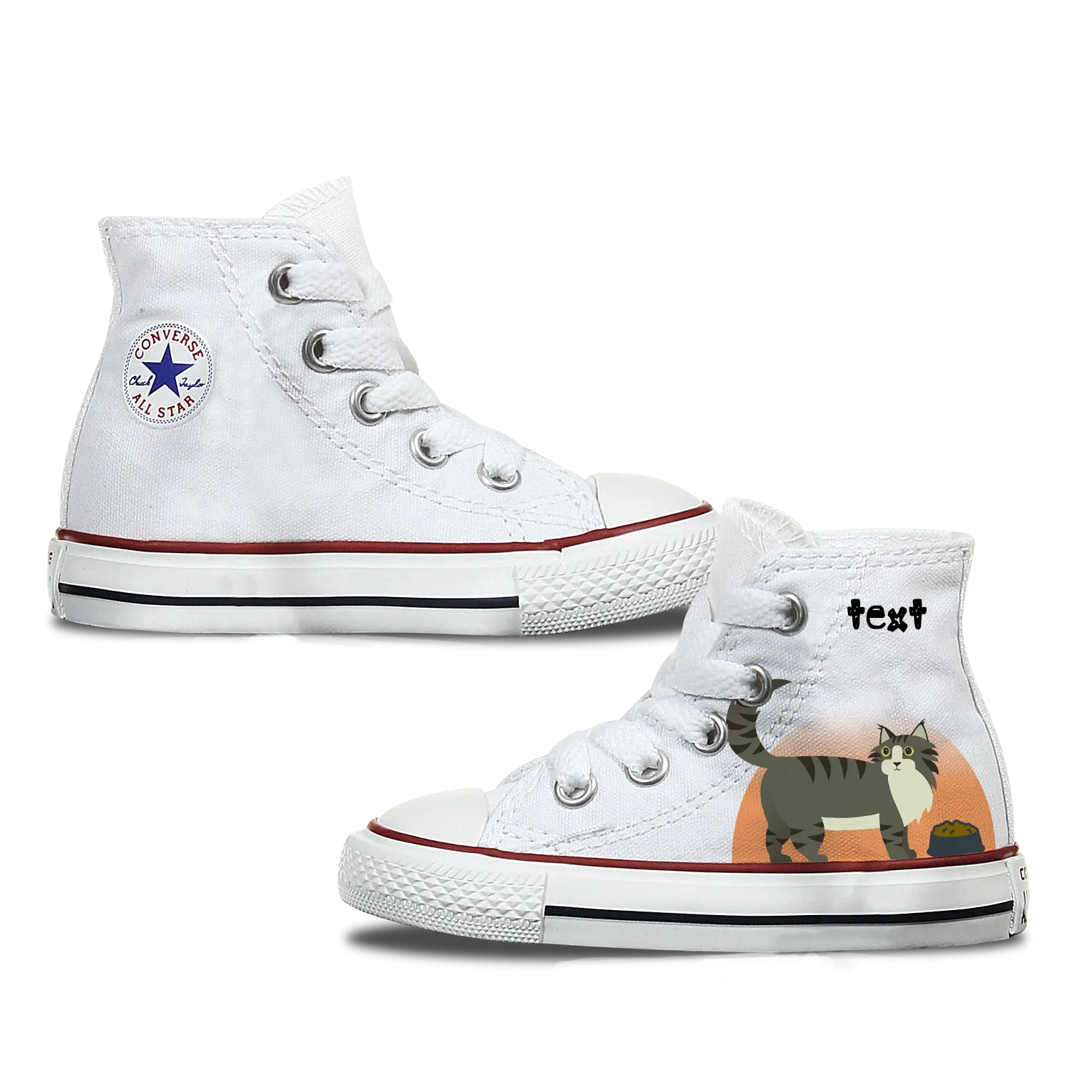 Maine Coon Kids Personalised Converse