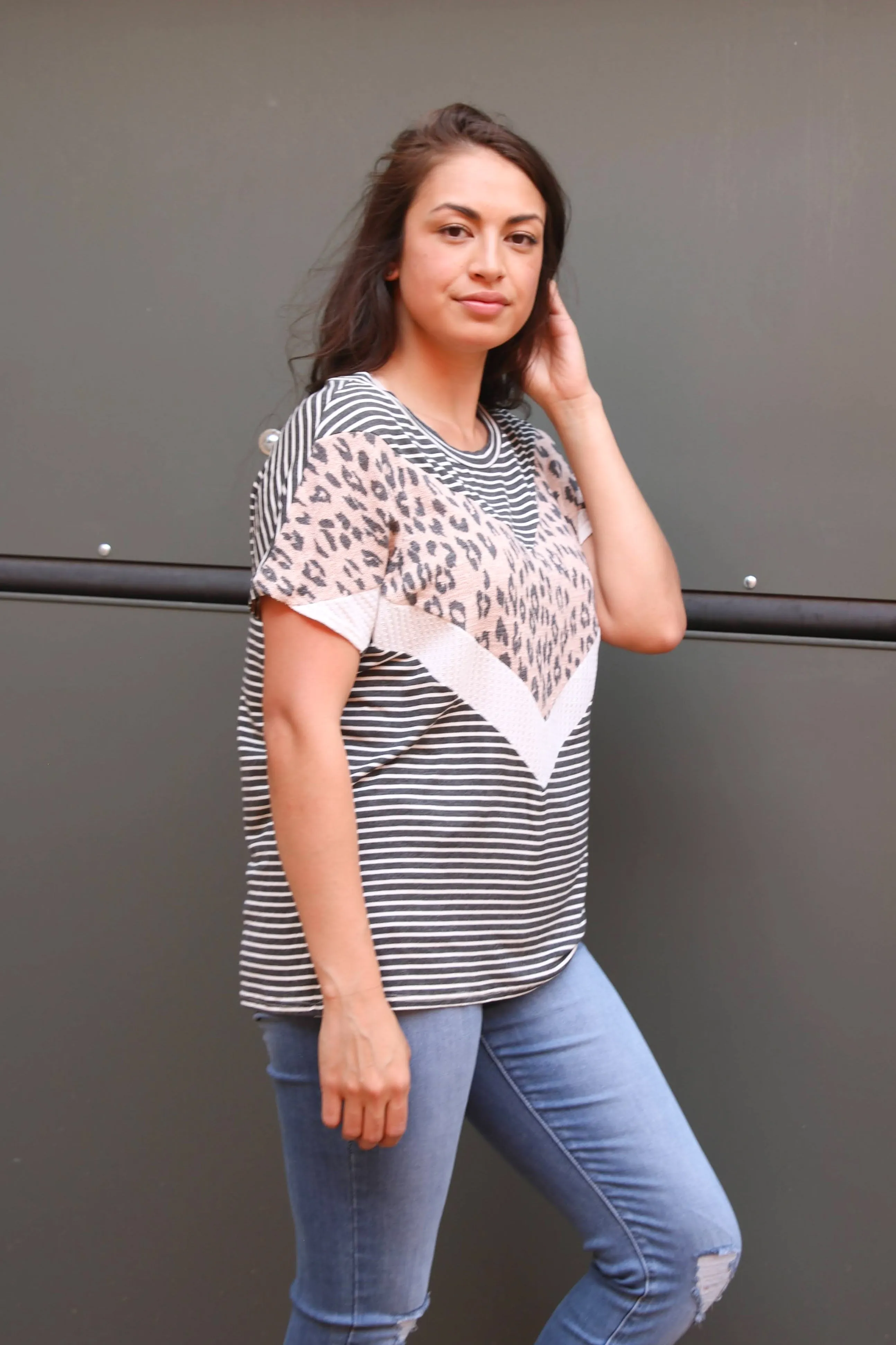 Maria Leopard Striped Top