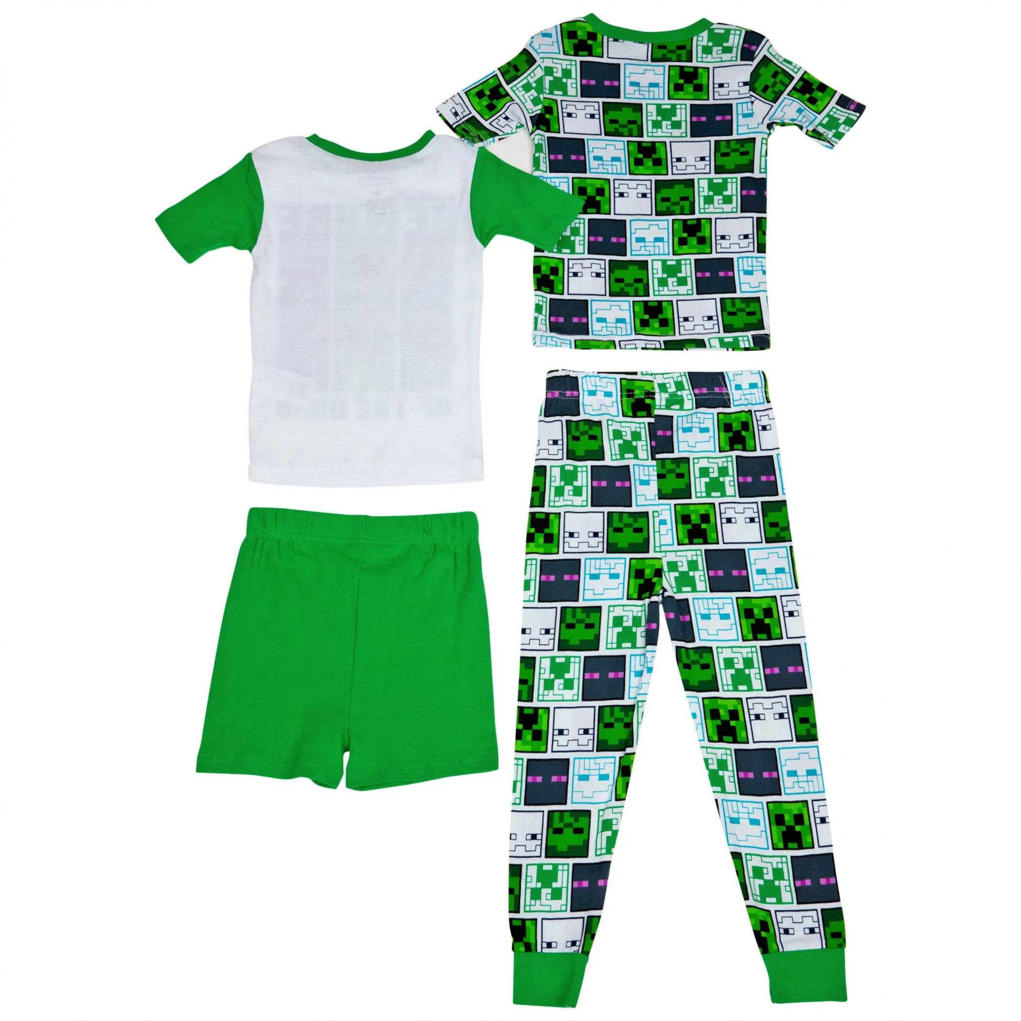 Minecraft Beware Enemies 4-Piece Short & Pants Pajama Set