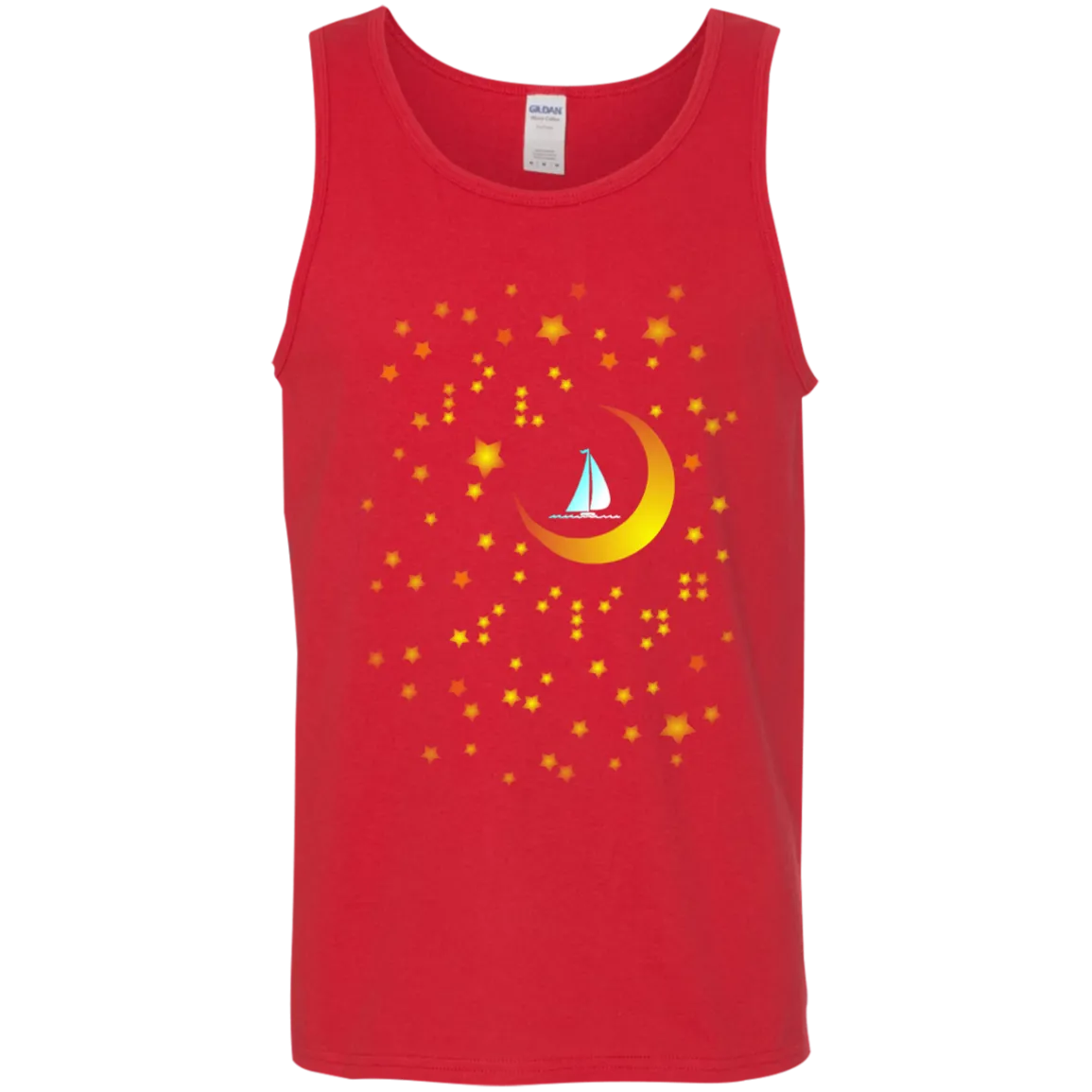 Moon Sailing on G520 Gildan Cotton Tank Top 5.3 oz.