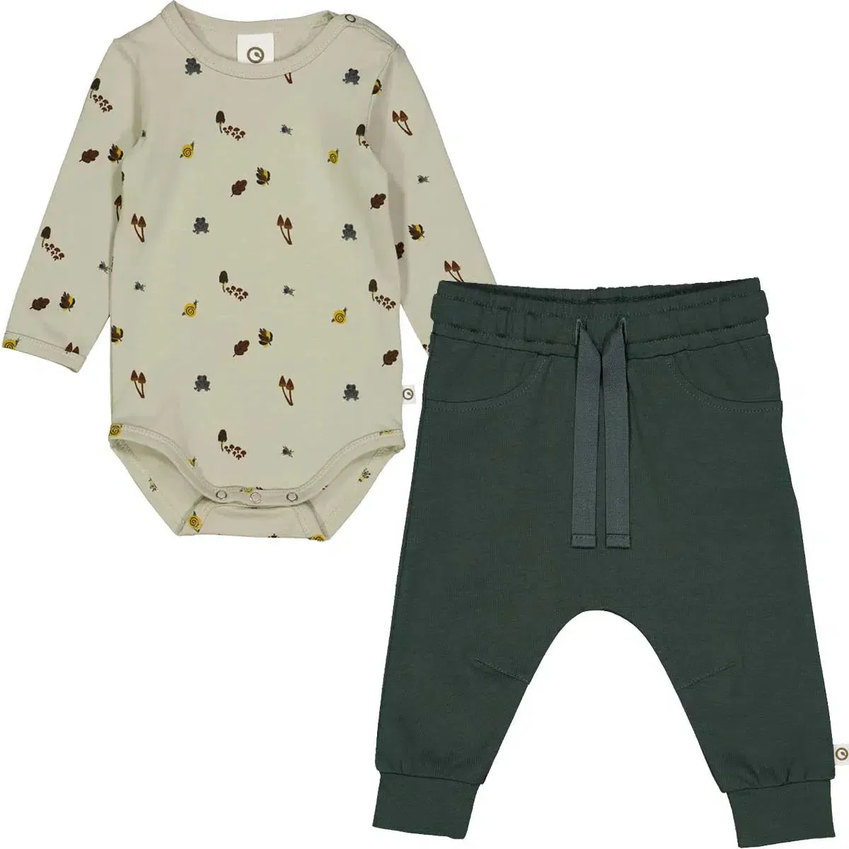 Musli - Organic Cotton Bodysuit   Pant Set - Forest