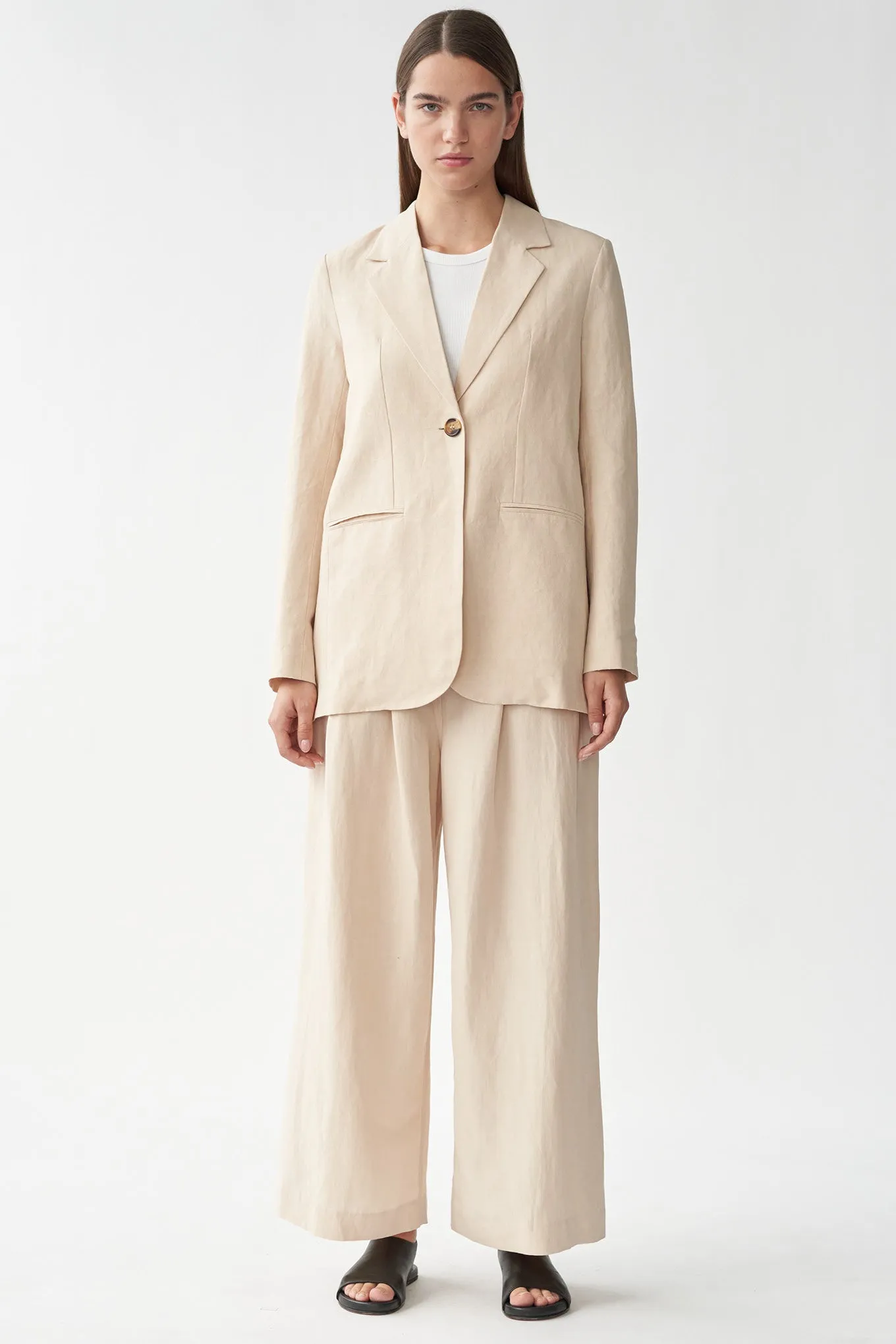 OTIS BLAZER - CREME - SILK/LINEN