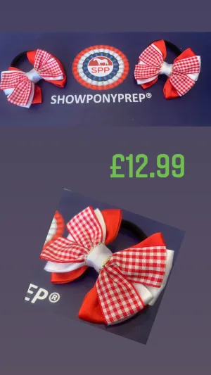 Red & white layered 3” bows (no tails)