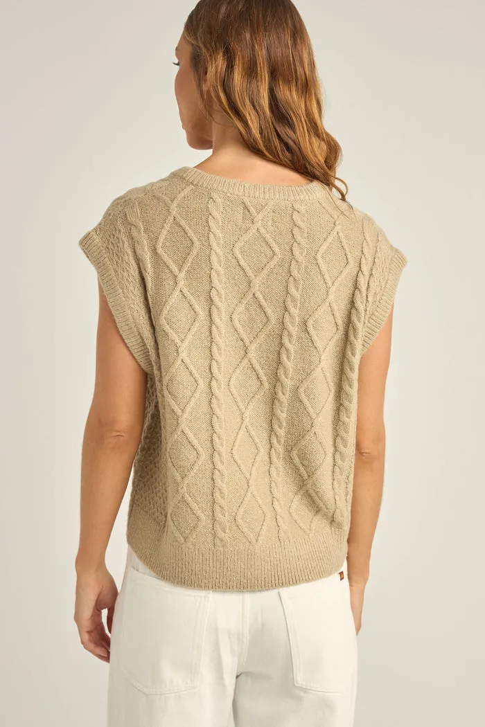 Rhythm Juni Sweater Vest - LATTE