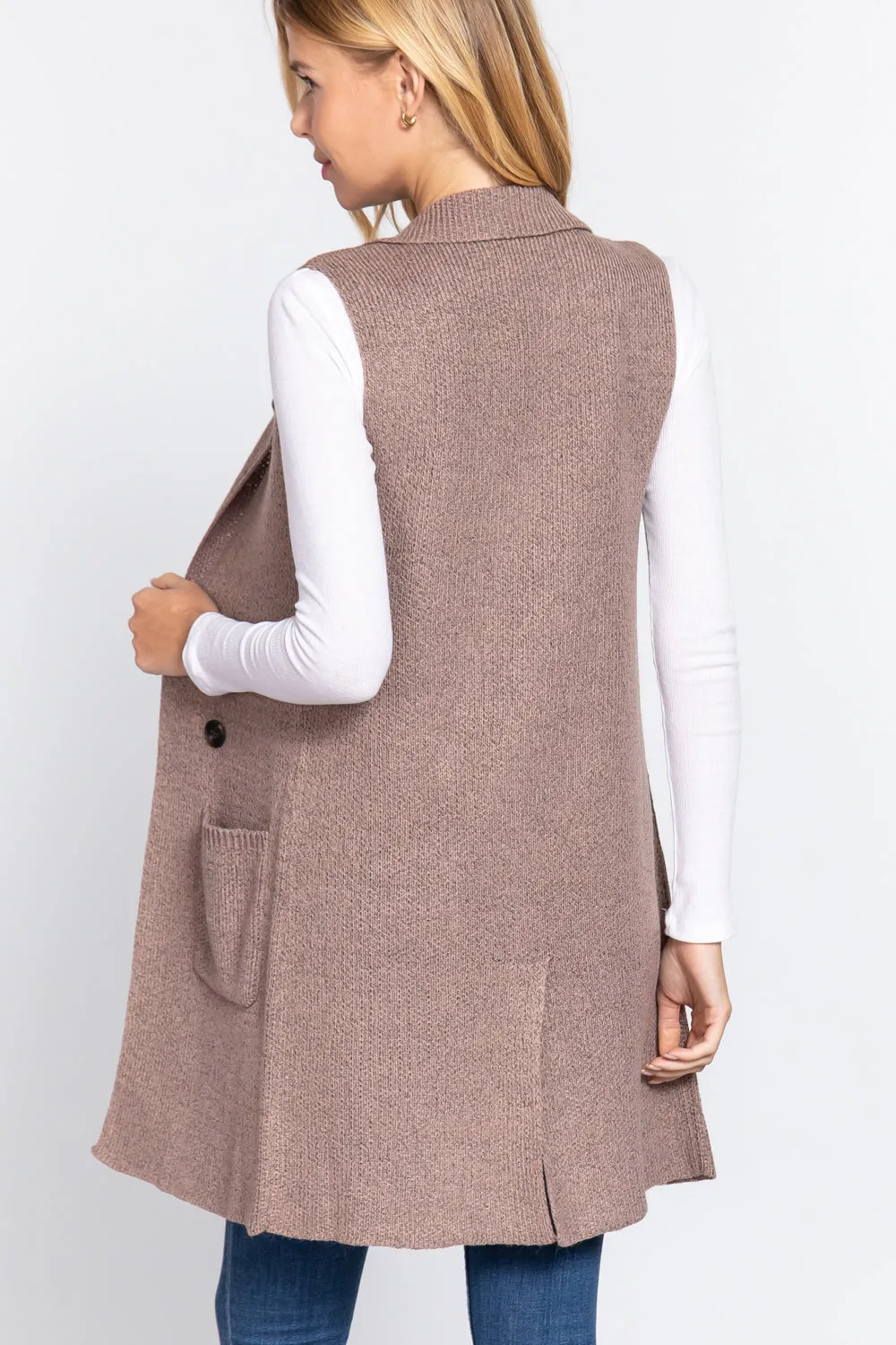 Sleeveless Long Sweater Vest -10 colors