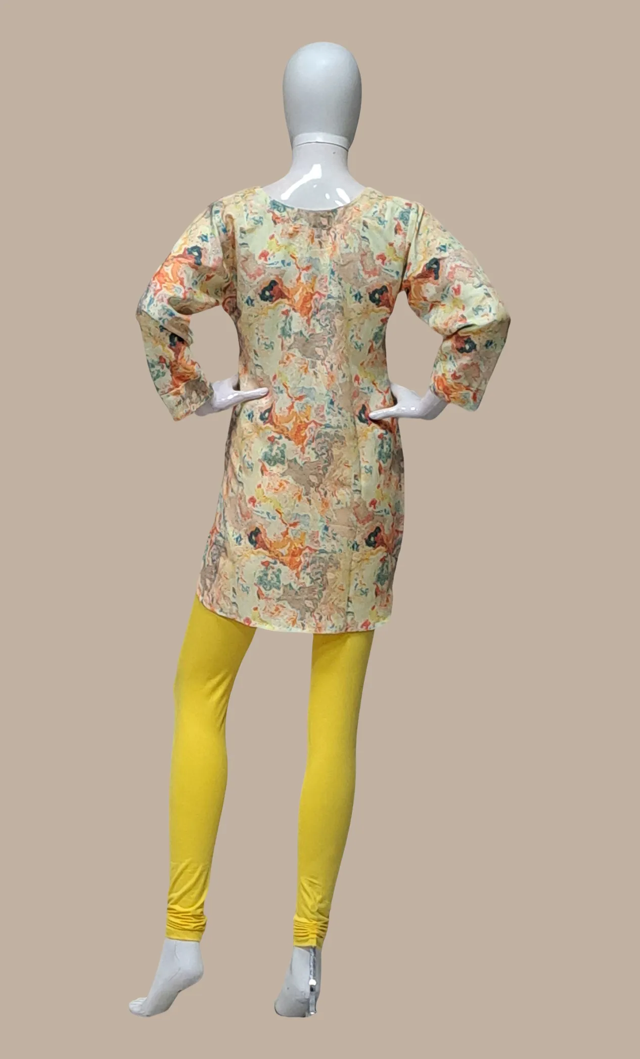 Soft Lemon Printed Kurti Top