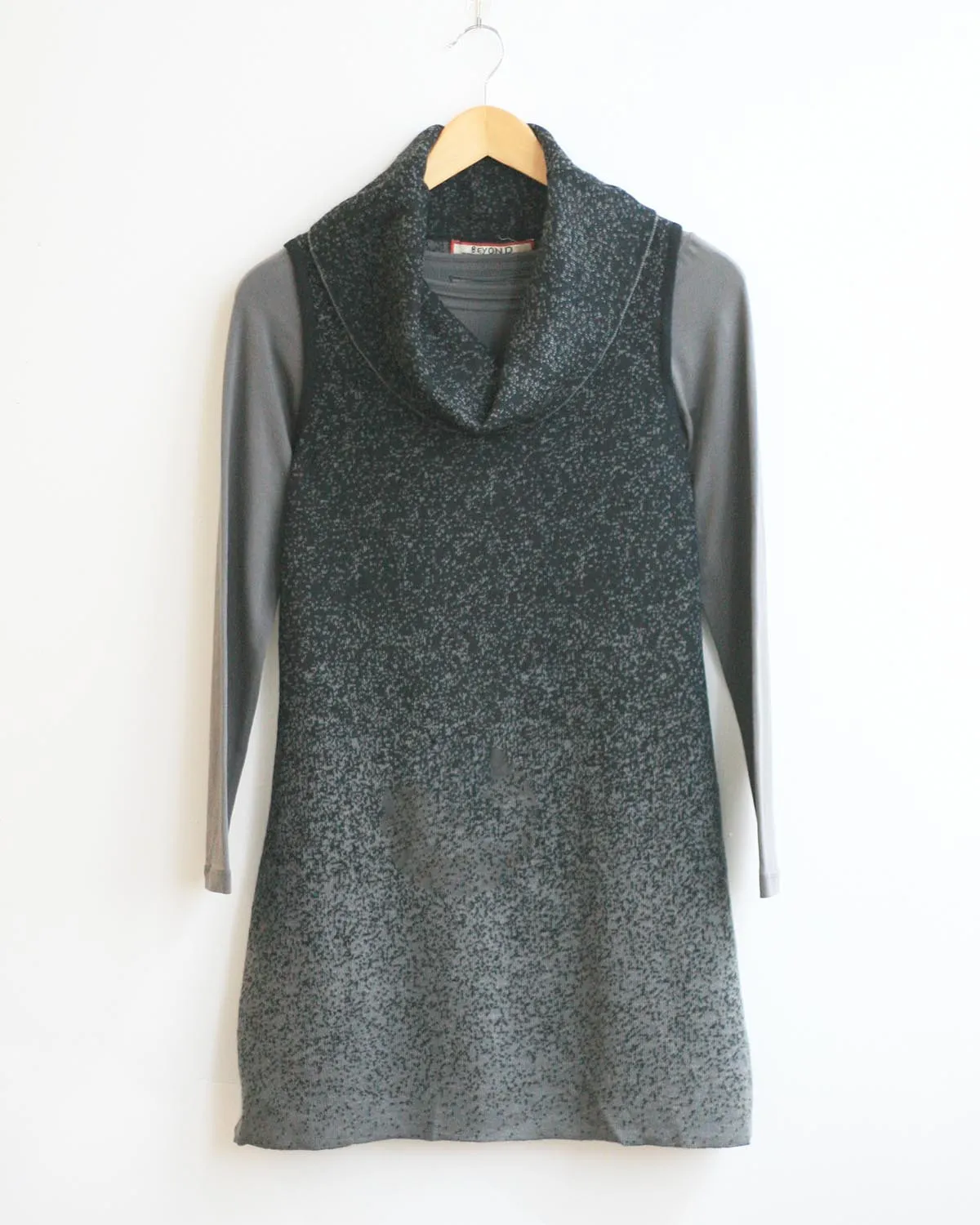 Speckled Jacquard Baby Alpaca Cowl Layering Tunic/Dress