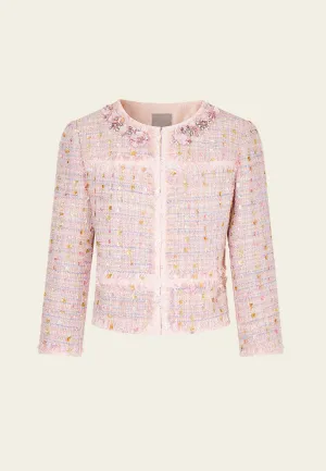 Structured 3D Flowers Sequin-detail Jacket