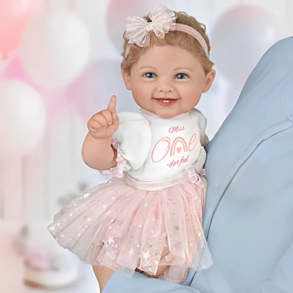 The Ashton-Drake Galleries Little Miss One-derful Collector's Edition Baby Doll by Master Doll Artist Ping Lau with RealTouch® Vinyl Skin, Hand-rooted Hair, Poseable 18.5-inches