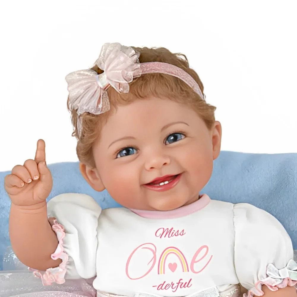 The Ashton-Drake Galleries Little Miss One-derful Collector's Edition Baby Doll by Master Doll Artist Ping Lau with RealTouch® Vinyl Skin, Hand-rooted Hair, Poseable 18.5-inches