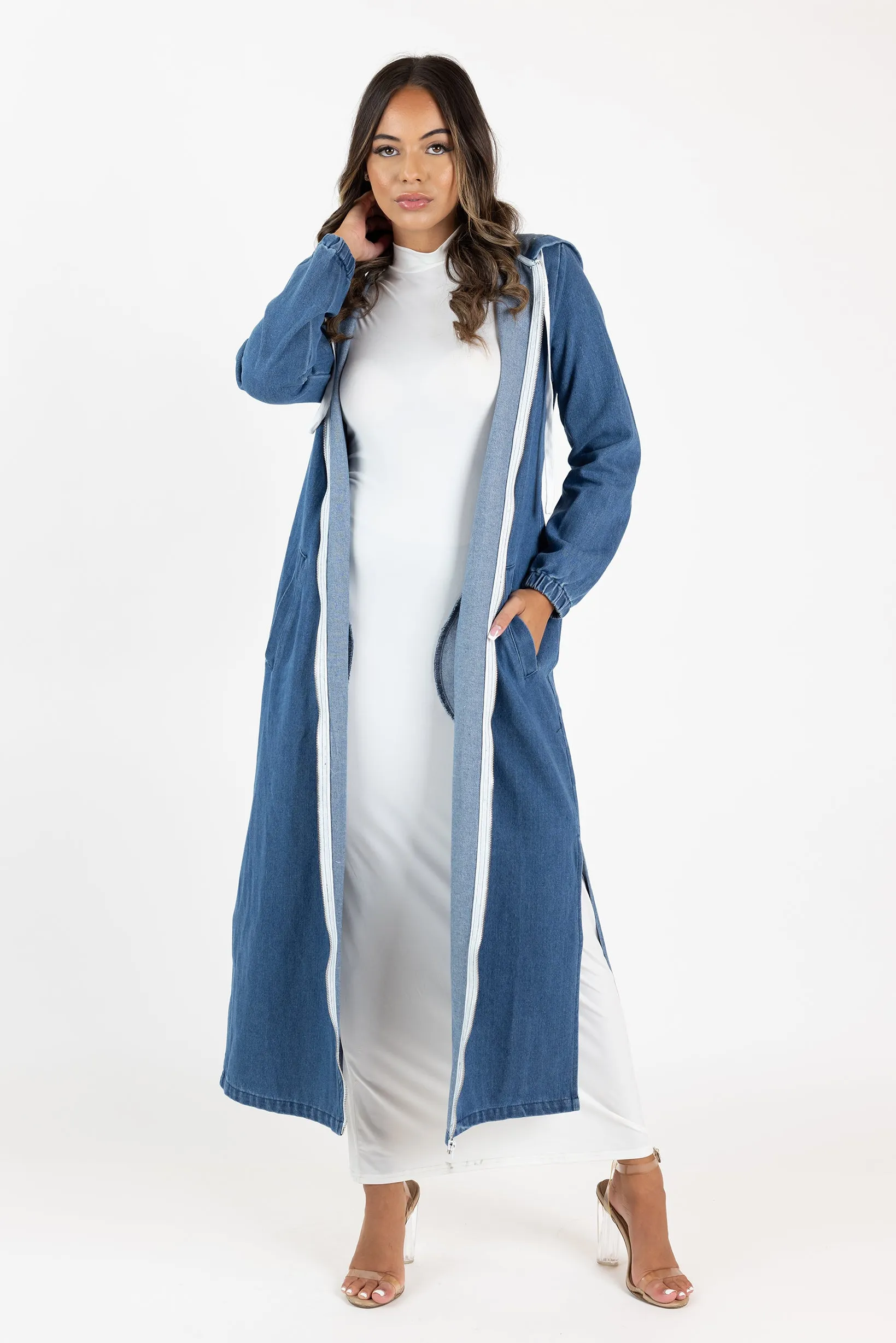 The Grand Denim Zip Trench