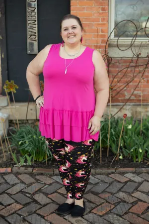 Tiffany Sleeveless Hot Pink Ruffle Top