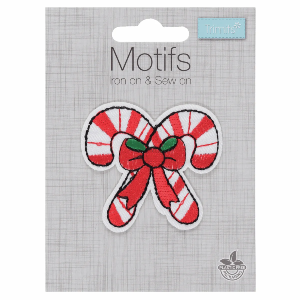 Trimits Iron-On/Sew On Motif Patch - Candy Canes