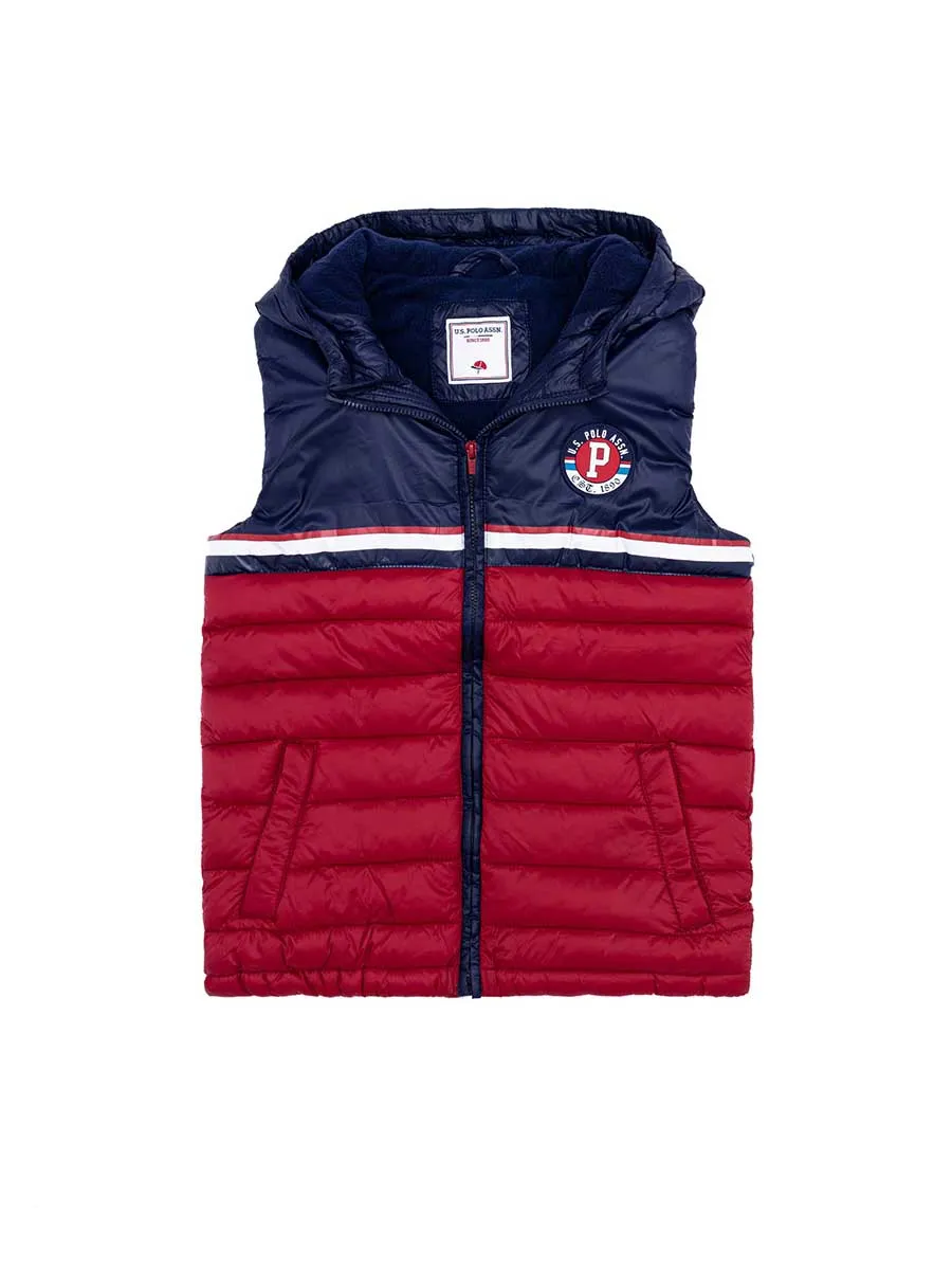 USPA Boys Jacket Quilted Half Sleeve Hoody Navy VR033 USPJK142