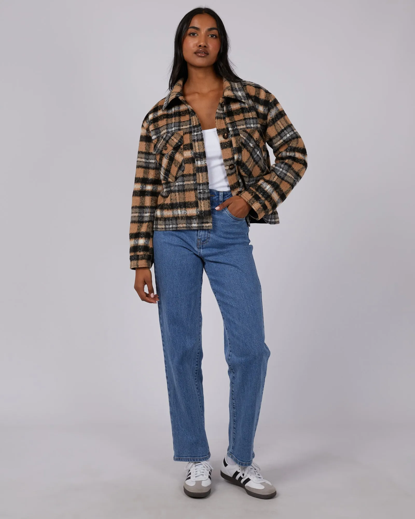 Viannah Cropped Jacket Check