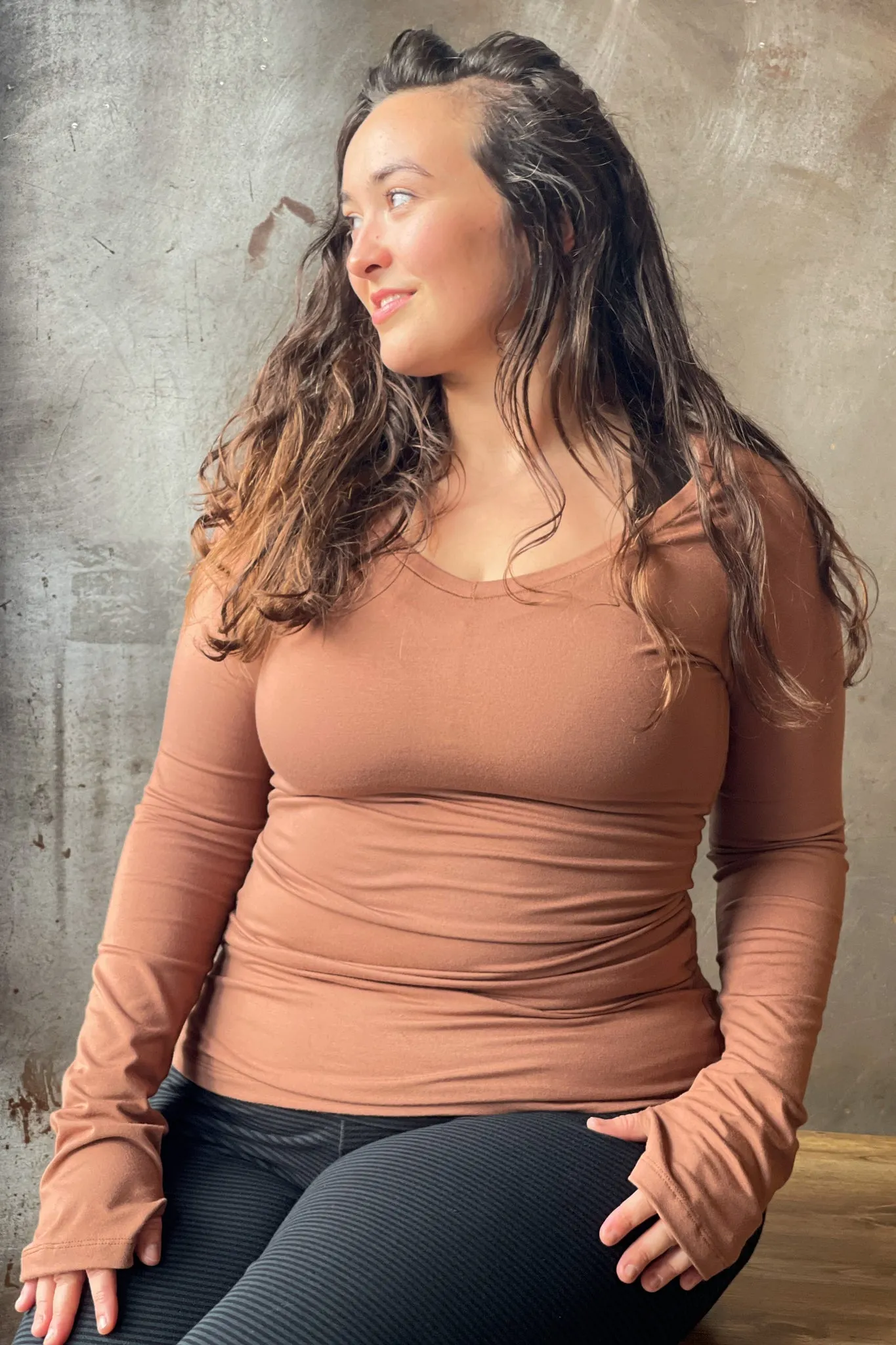 VNECK long sleeve tunic shirt