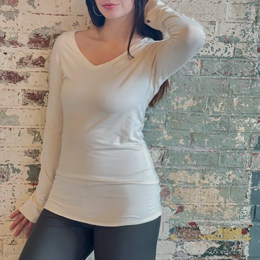 VNECK long sleeve tunic shirt