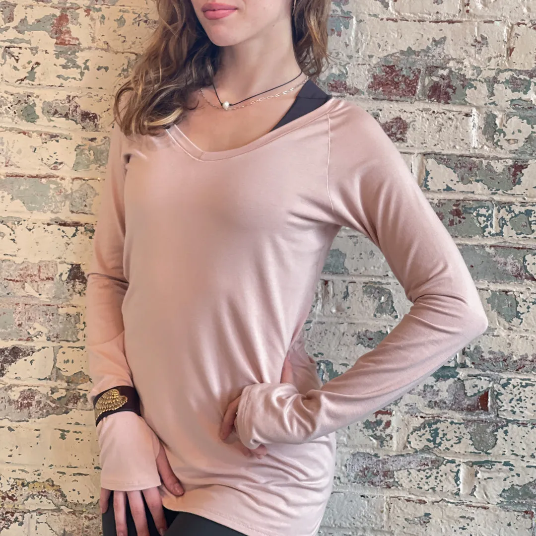 VNECK long sleeve tunic shirt