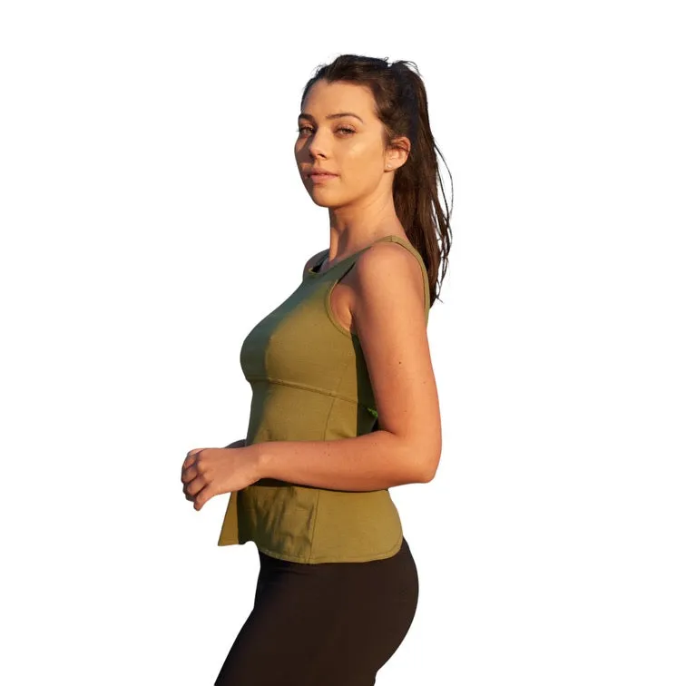 Wisdom Sleeveless Yoga Top - Olive