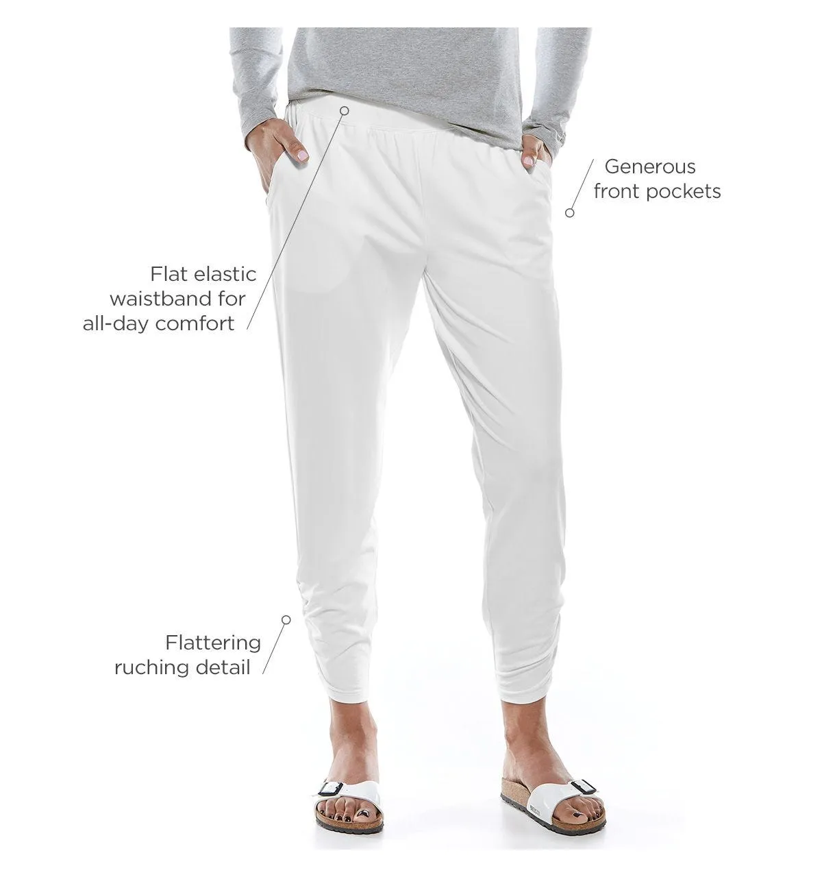 Women's Cafe Ruche Pants  |  White