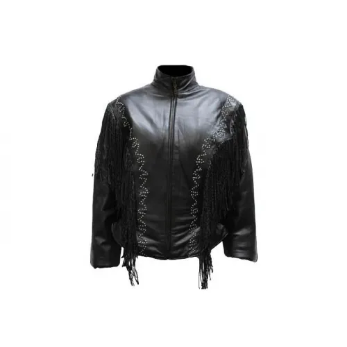 Women's Leather Jacket With Racer Style Collar, LJ256-DL